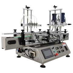 Auto Conveying Filling &Bottle Capping Machine 4 Head Magnetic Pump 8mm Nozzle