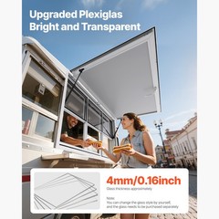 Uimoso 60x36in Concession Food Truck Serving Window with Aluminum Alloy Awning