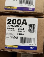 Square D QOM2200VH Main Breaker 200A 2-Pole 120/240V brand new in box