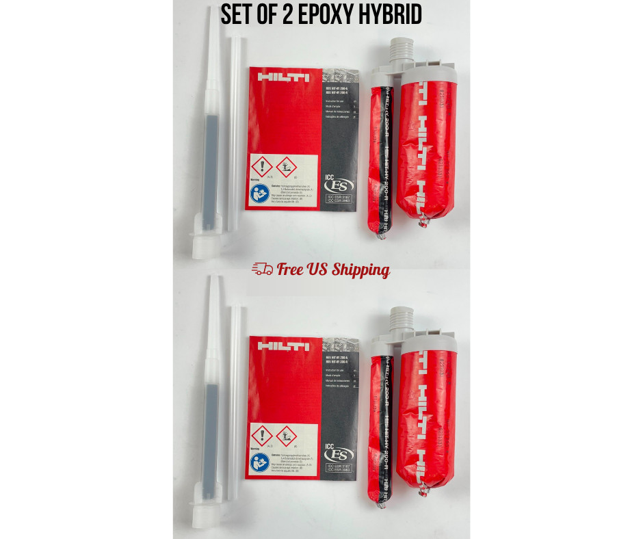 Hilti Injectable Adhesive Mortar Epoxy Hybrid 11.1 oz Set of 2