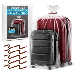 5 Pack 40” x 58” Extra Large Clear Plastic Storage Bags