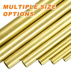 12″ Length Brass Round Tube 15mm OD x 0.5mm Wall Thickness Straight Pipe Tubing