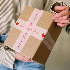 Handwritten Heart Decorative Tape – 1.88″ x 110 Yards, Water-Resistant & Strong!