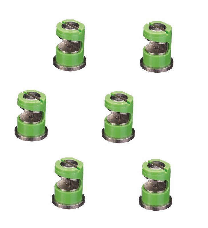 Pack of 6 – TeeJet FloodJet Green SS Wide Angle Flat Spray Tips 1.5 GPM @ 40 PSI