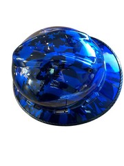 Custom Hydro Dipped MSA V-Gard Full Brim Kandy Blue Flags w/edgegard
