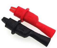 AC15 Insulated Test Probe Push On Alligator Clips Crocodile Clamps Red,Black