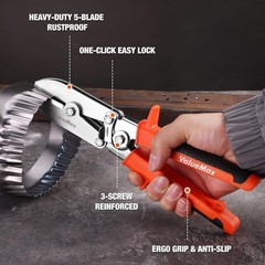 ValueMax 5-Blades Hand Crimper Gutter Sheet Metal Crimping Tool for 24-28 Gauges