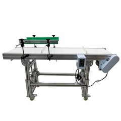 59”x11.8″ Belt Conveyor Transportation Machine Double Fence Load 66-88Lbs 110V
