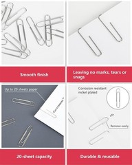 PAPERPAL Paperclips for Office School & Personal Use, Jumbo Smooth Paper Clip (2