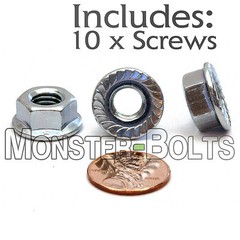(10) M8-1.25 / 8mm – Class 8 Serrated Hex Flange Nuts DIN 6923 Zinc RoHS CR+3