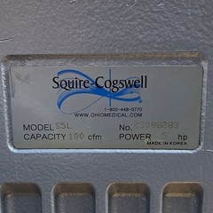 Ohio Medical Squire-Cogswell Rotary Vane Vacuum Pump S5L, 5hp, 208-230/460Vac