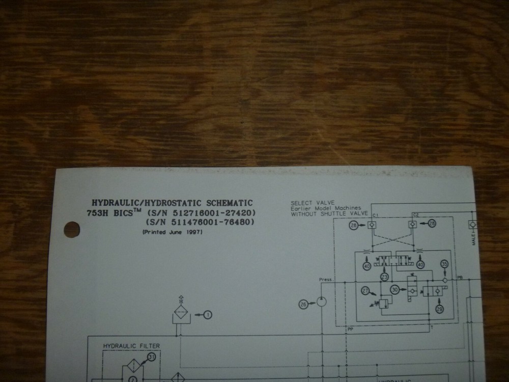Bobcat 753H BICS Skid Steer Hydraulic Hydrostatic Schematic Diagram Manual