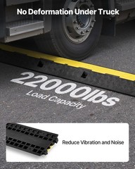 VEVOR Cable Protector Ramp Rubber Cord Cover 22000 lbs/axle Capacity 1 Channel