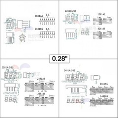 0.28/0.36/0.4/0.56/0.8″ Red led Display 7 Segment Common Cathode/Anode 1-4 Digit