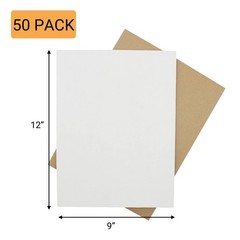 50 Pack White Corrugated Cardboard Sheets 9×12 in Filler Insert Pads for Packing