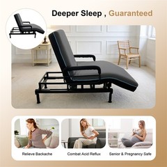 Electric Lift Bed for Seniors with OneTouch Backrest Lift & Wired Remote Control