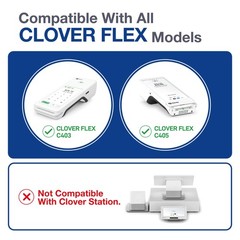 Clover Flex Paper Rolls – 10 – 2 1/4’’ x 50’- 48 GSM Flex, White