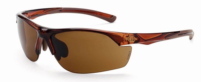 Crossfire AR3 Safety Glasses Crystal Brown Frame Super Dark Brown Lens