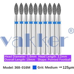 Dental Diamond Burs FG Football Egg Super Fine Medium Coarse Grit 368 369 379