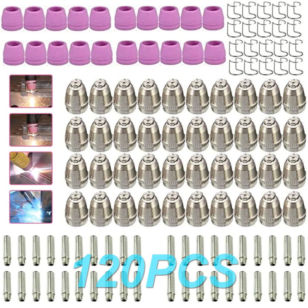 120pcs Plasma Cutter Torch Consumables Kit 60Amp for SG-55, AG-60, WSD-60 CUT50