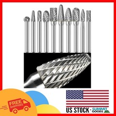 Versatile 10pc Carbide Burr Set in Clear Box – Ideal for Wood, Metal & Stone