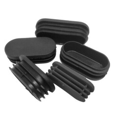 Oval Plastic Blanking End Cap Caps Tube Pipe Inserts Plug Bung Steel Leg Black
