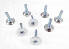8 Pack Monaco 5/16-18 Non-Swivel W/Hex White Nylon Base Leveler MONO-31