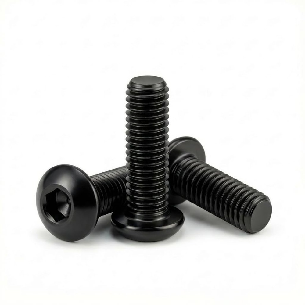 M3 X 4Mm (100 Pack) Button Head Socket Cap Screws, Black Oxide 304 Stainless Ste
