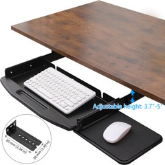 Steel Keyboard Tray Under Desk Drawer Sliding Pull Out w/360° Mouse Tray 22″x12″