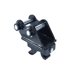 Quick-connect mechanical couplings for mini excavators, tool-free installation.