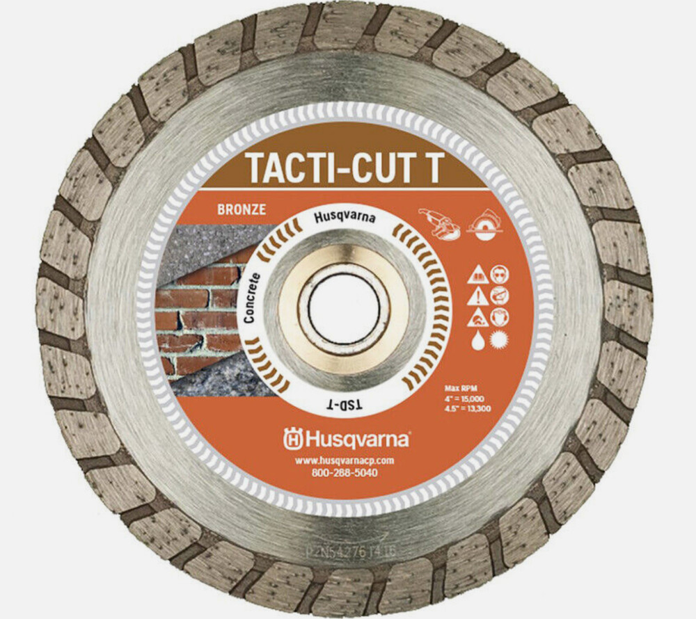 Husqvarna 542761417 13300 RPM Turbo Diamond Saw Blade 4-1/2 Dia. x 7/8 Arbor in.