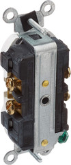 5822-W Straight Blade Single Receptacle, 250 Vac, 20 A, 2 Pole, 3 Wire, White