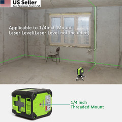 Laser Level Adapter 360-Degree Rotating Base 1/4″ Tripod Mount Micro-Adjust USA