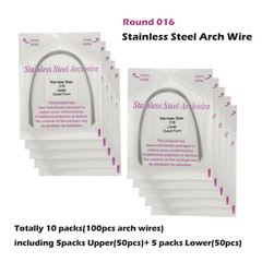 100PCS Dental Orthodontic Round Arch Wire NITI Stainless Steel Ovoid Nature Form