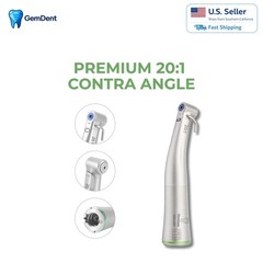 GemDent 20:1 Reduction Contra Angle Implant Surgical Fiber Optic LED Push Button