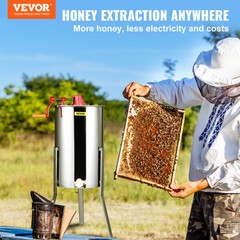VEVOR Manual Honey Extractor Beekeeping Equipment 3 Frames Stainless Steel