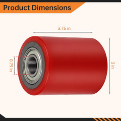 Pallet Jack Load Wheels 3″ x 3.75″ with Bearings – 2 Pair Replacement Set