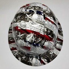 full brim hard hat custom hydro dipped IN 2ND AMENDMENT ,WE THE PEOPLE NEW