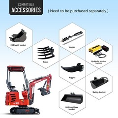 200mm Trenching Narrow Bucket Attachment for Mini Excavator Digger Free Shipping