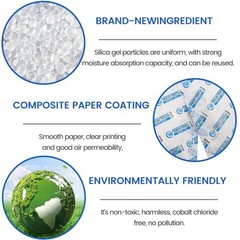 20 Gram 15 Packs Silica Gel Packets Dessicant for Storage, Humidity Packs