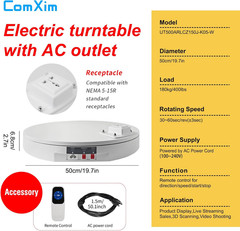 19.7In/50Cm Large Motorized Rotating Display Stand,400Lb Capacity Electric Rotar