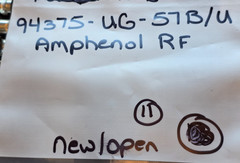AMPHENOL RF CONNECTOR 94375-UG-57B/U, N-Type Plug to N-Type Plug Adapter