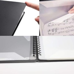 Music Folder A4 Black Plastic 20 Sleeves 40 Pages Spiral Binding Double-Sided