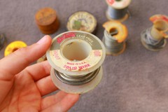 Solder 4 Pounds Old Various Types with Tins of Flux Vintage Historic Useful IZ