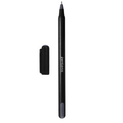 Pack of 10 Pentonic 0.7mm Ball Point Pens Black Ink Black Body Smooth Pen