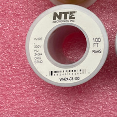 NTE WH24-03-100 24AWG Gauge Stranded Hook Up Wire Orange 100 Ft UL1007 300V