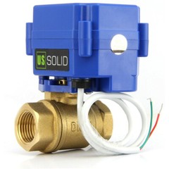 U.S. Solid 1″ NPT Motorized Ball Valve N/C 110/115/120/220/240 VAC 2-Wire Brass