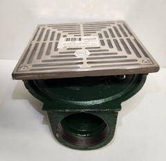 3″ FLOOR DRAIN,BODY ASSEMBLY WHIT THREADED SIDE OUTLET-WHIT 8S NIKALOY STRAINER
