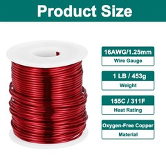 16 AWG Magnet Wire, 1 lb Magnetic Coil Wire, 155C(311F)