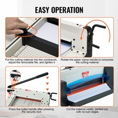 Paper Cutter 12″ A4 Guillotine Paper Trimmer 400 Sheet Capacity Metal Base